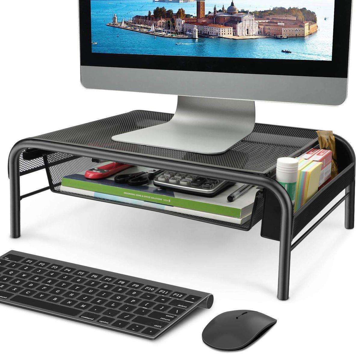 Mesh Monitor Laptop Stand Riser Desk