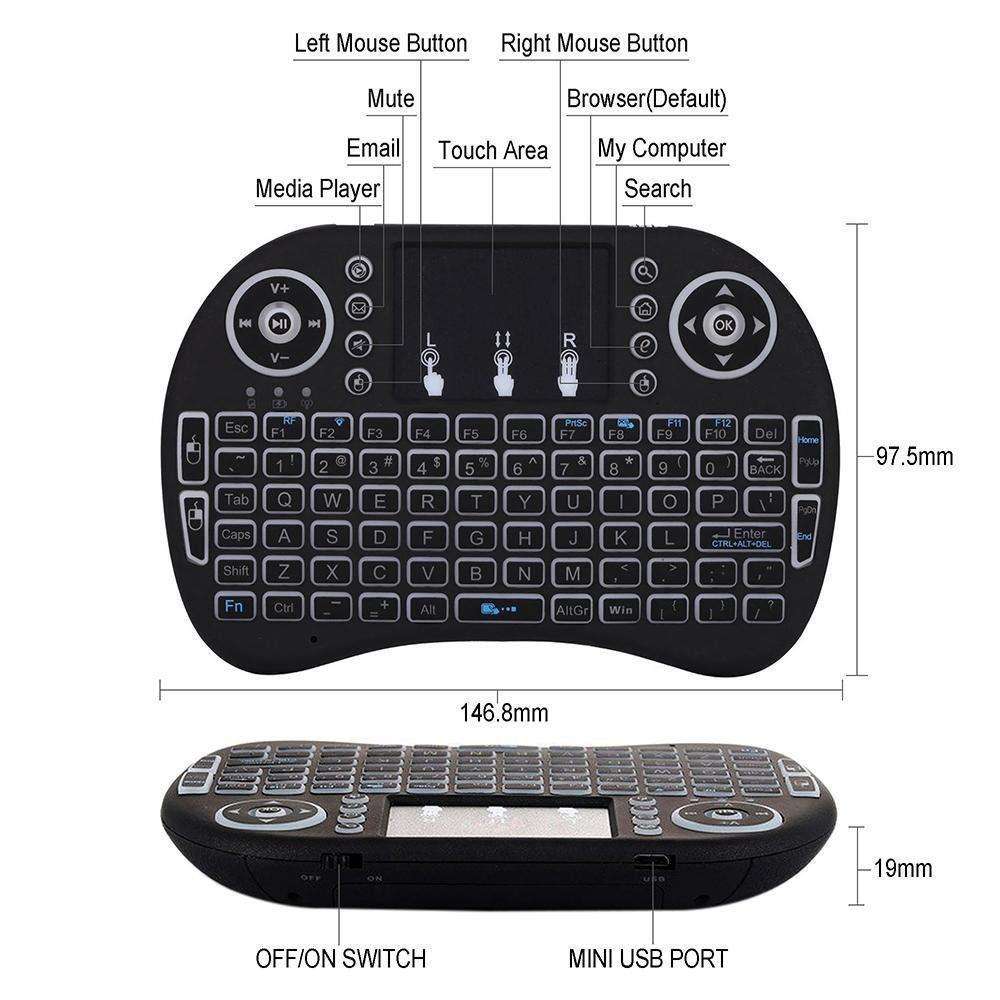 i8 Backlit Keyboard Remote
