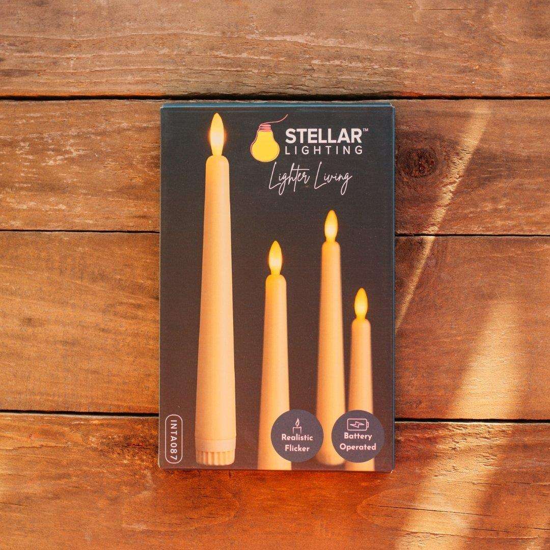 Ivory Flameless LED Taper Candle | Set of 6