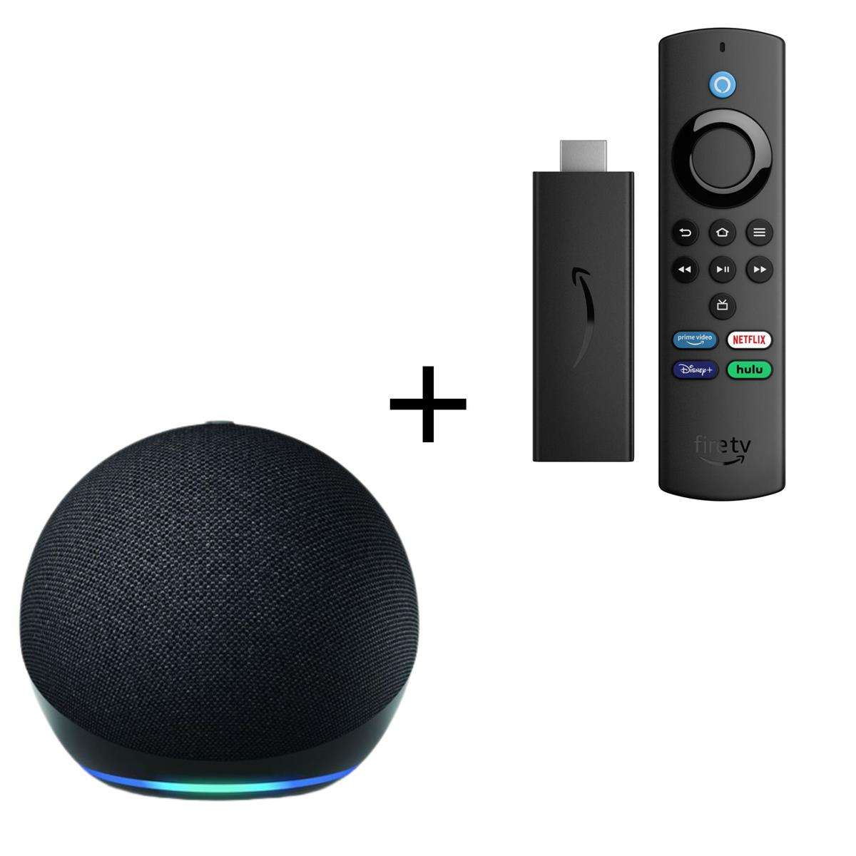 Amazon - Echo Dot 5th Gen Smart Speaker + Fire Stick Lite Streaming Device (2nd Gen Remote) (Para...