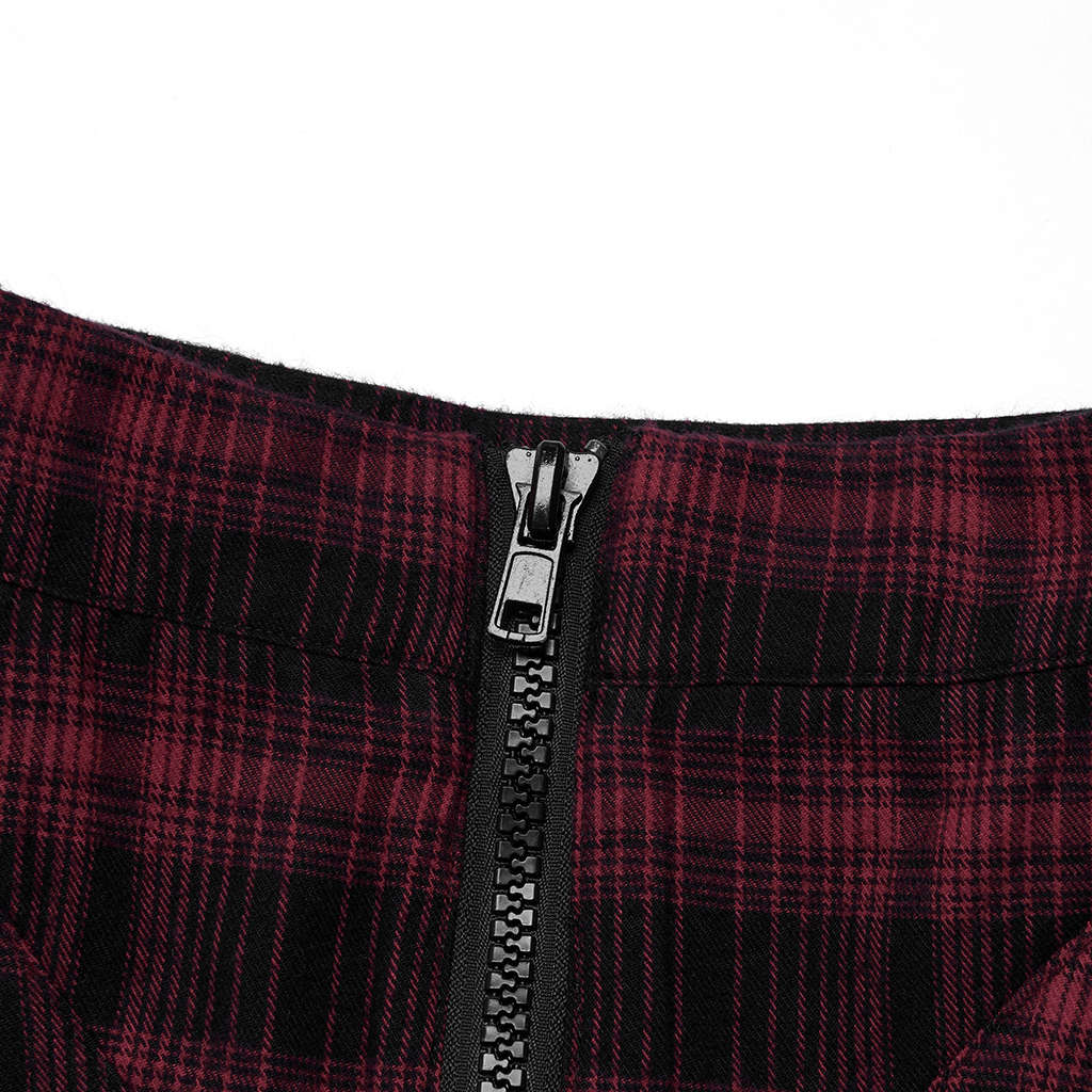 PUNK RAVE Plaid Mesh Pattern Skirt