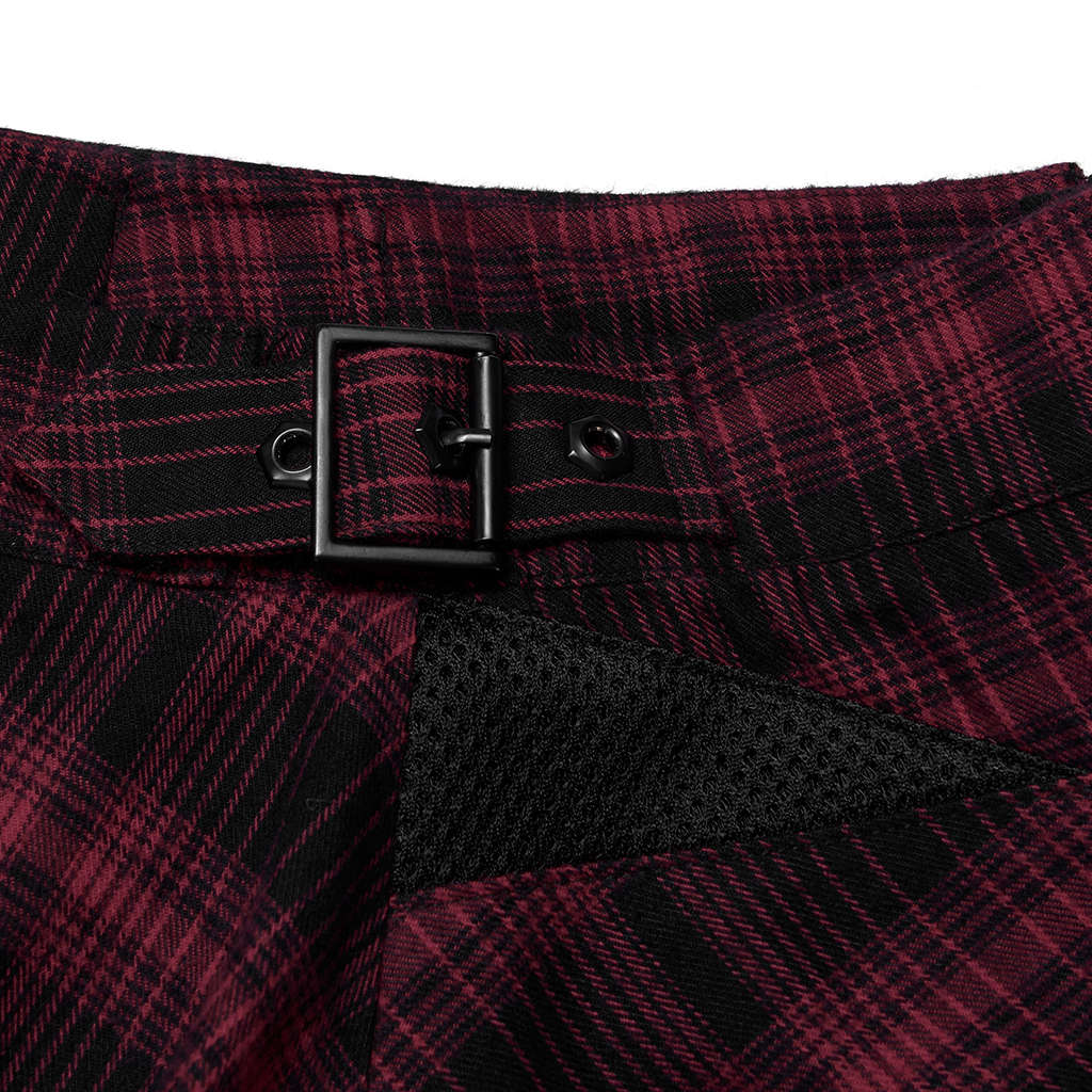 PUNK RAVE Plaid Mesh Pattern Skirt