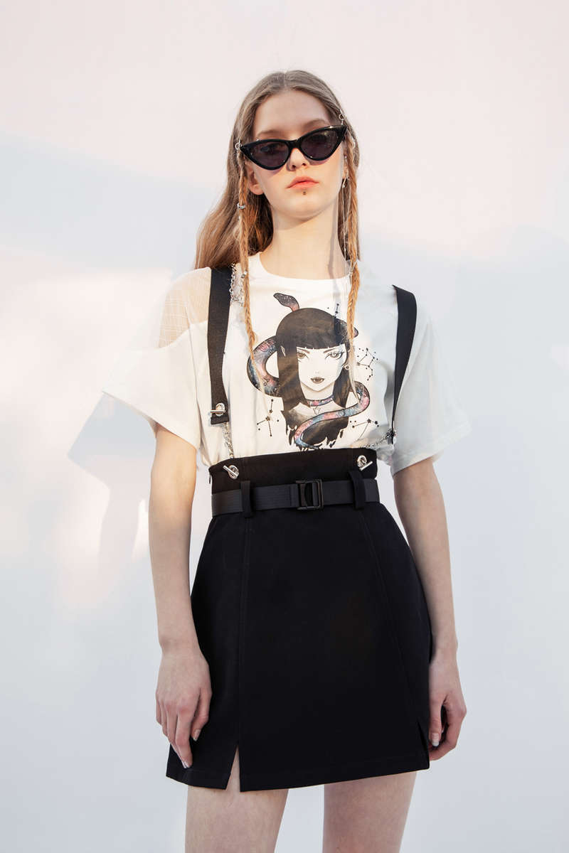 Mini Skirt With Removable Shoulder Straps