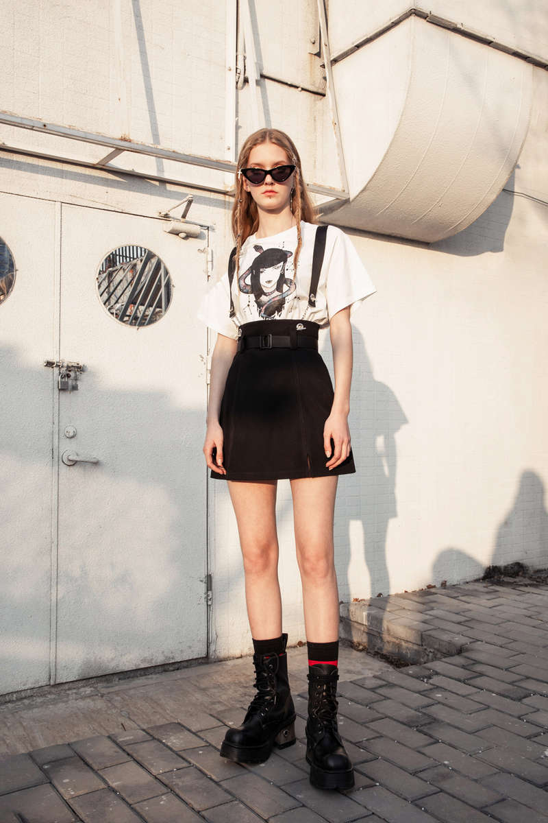 Mini Skirt With Removable Shoulder Straps