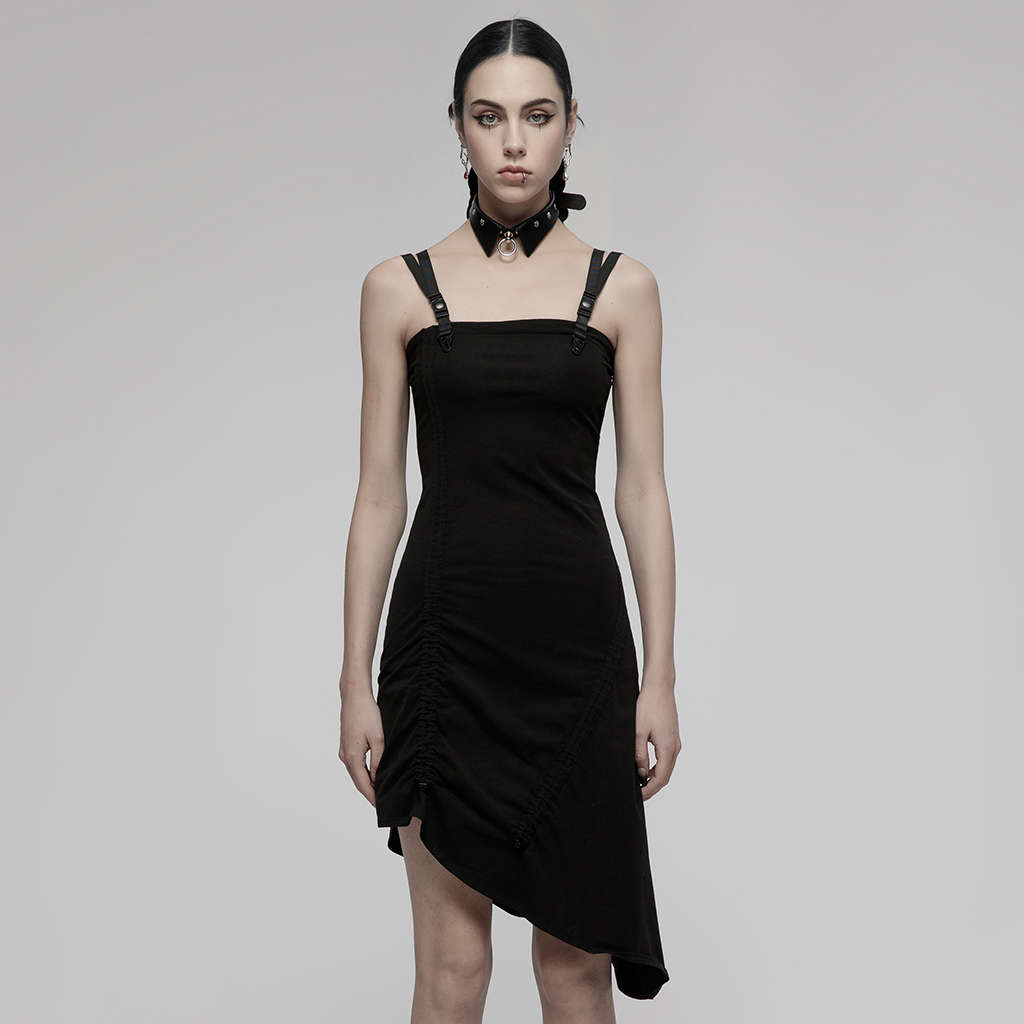 Drawstring Folds Slip Dress - M-L