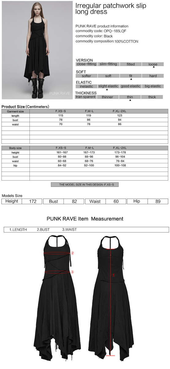 Asymmetric Slip Long Dress XS-S