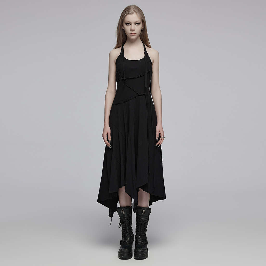 Asymmetric Slip Long Dress XS-S