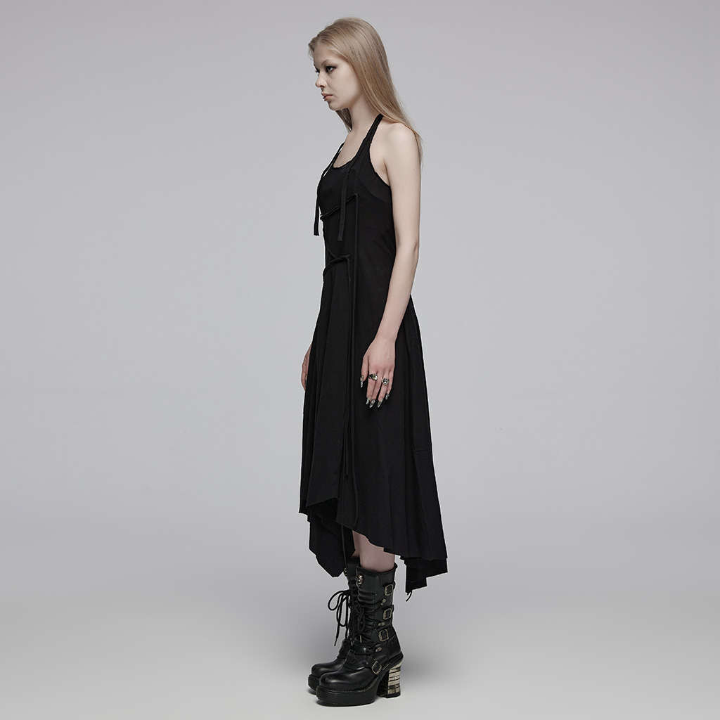 Asymmetric Slip Long Dress XS-S