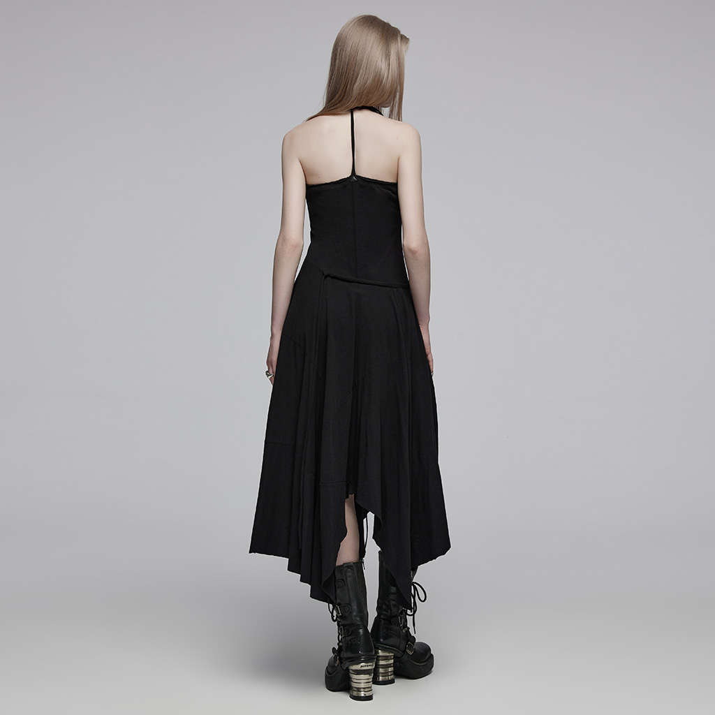 Asymmetric Slip Long Dress XS-S
