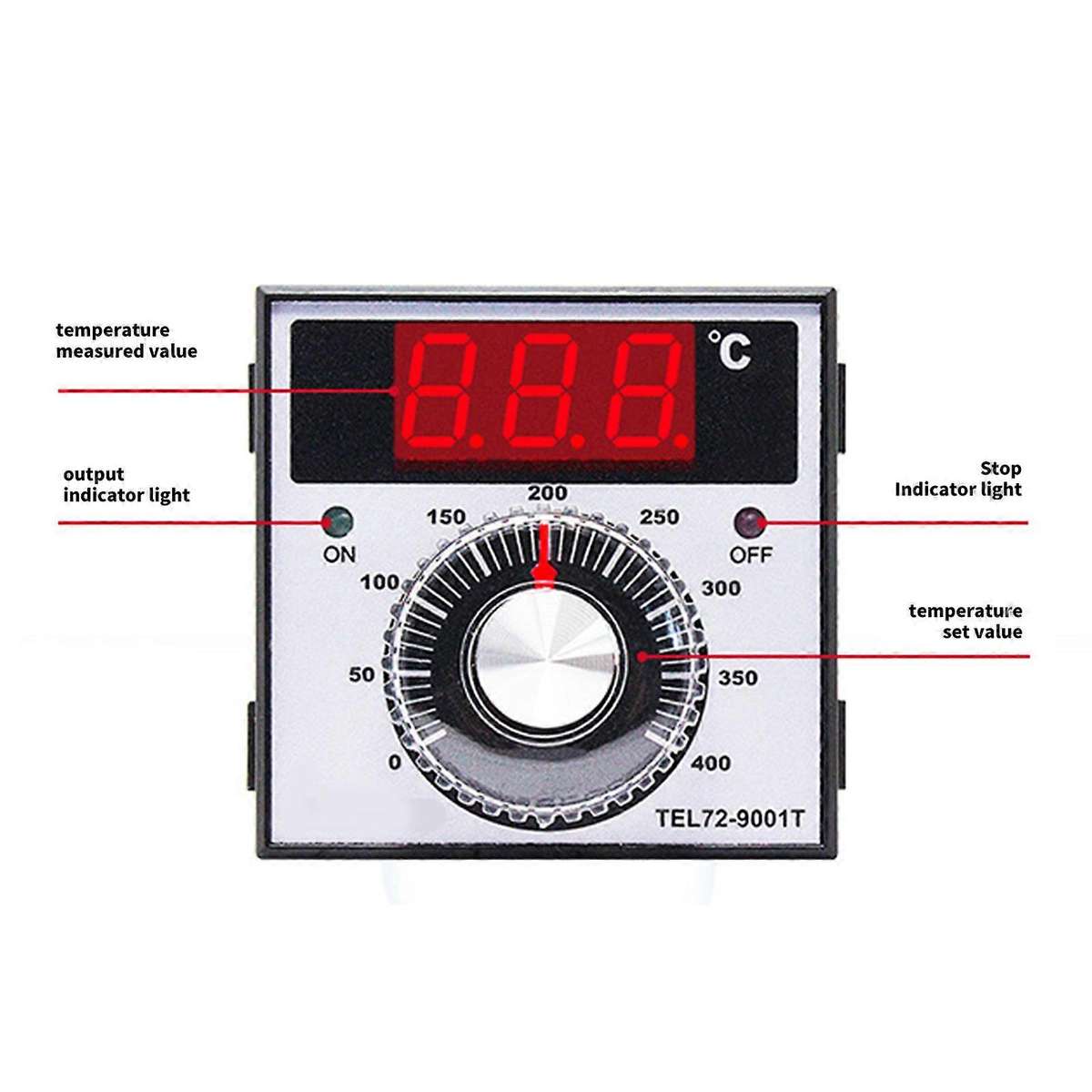 Oven Temperature Controller (Type K)  72x72mm with Probe