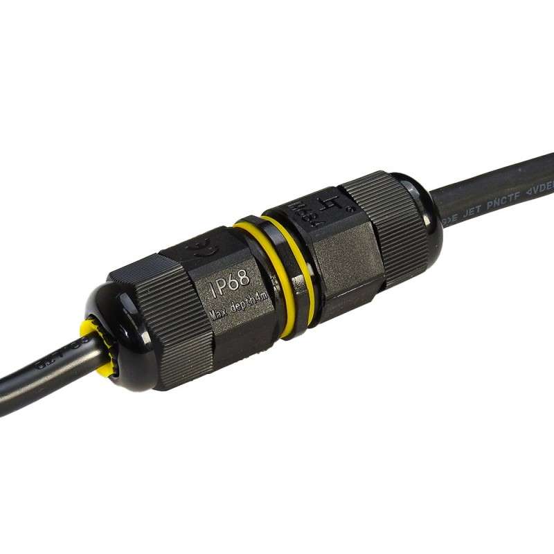 IP68 3-pole Waterproof Cable Gland Connector 3-Core Cable