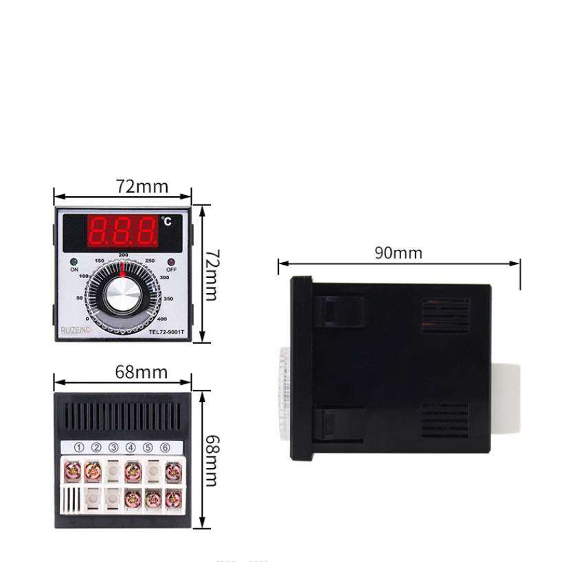Oven Temperature Controller (Type K)  72x72mm with Probe