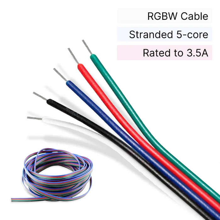 5-Core | 5-Pin Cable for RGBW LED Strip Lighting