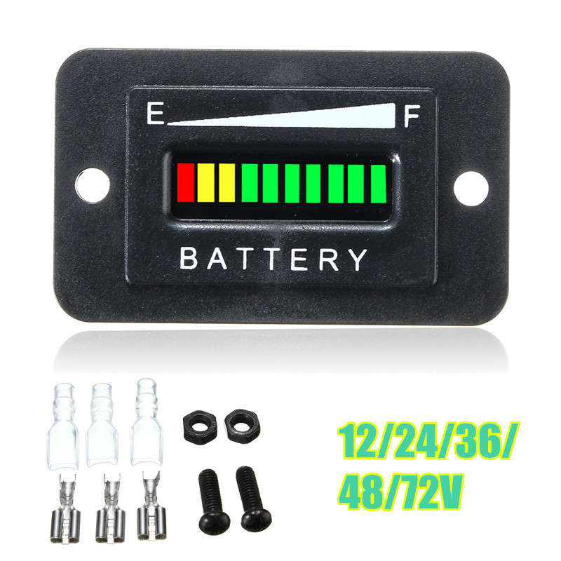 12/24/36/48/72V LED Battery Indicator Gauge for EZGO Club Car Yamaha Golf Cart