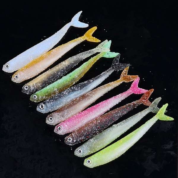 Proberos 10Pcs False Baits Fishing Lures 8.9cm Classic Soft Fishing Baits