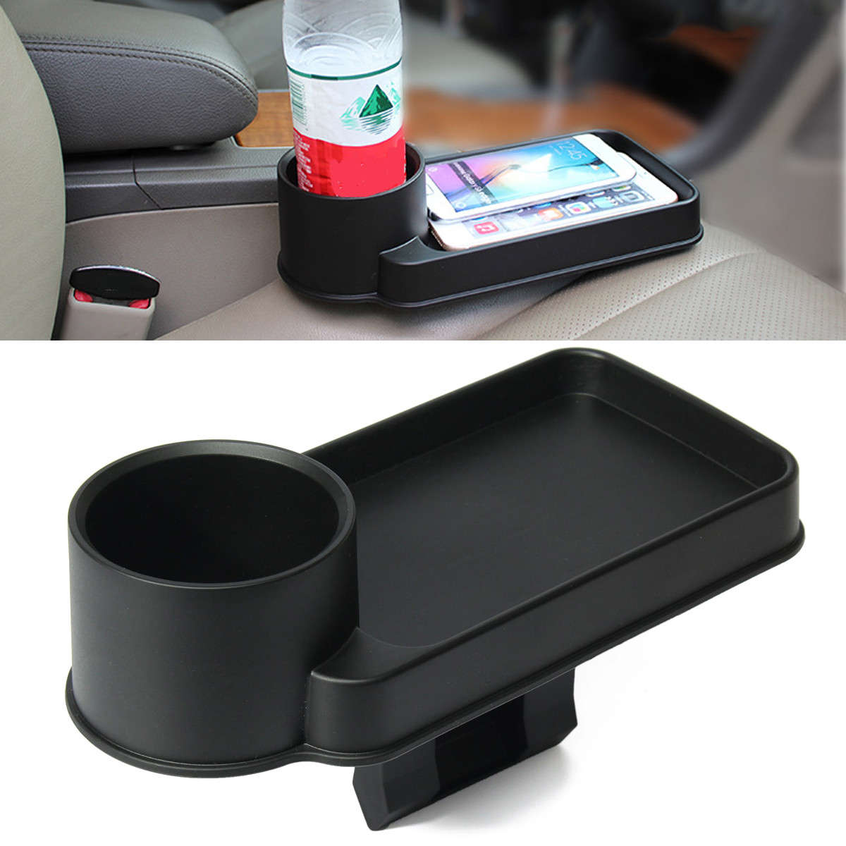 Durable Black Cup Bottle Holder Drink Beverage Seat Wedge Car Auto Truck Mount