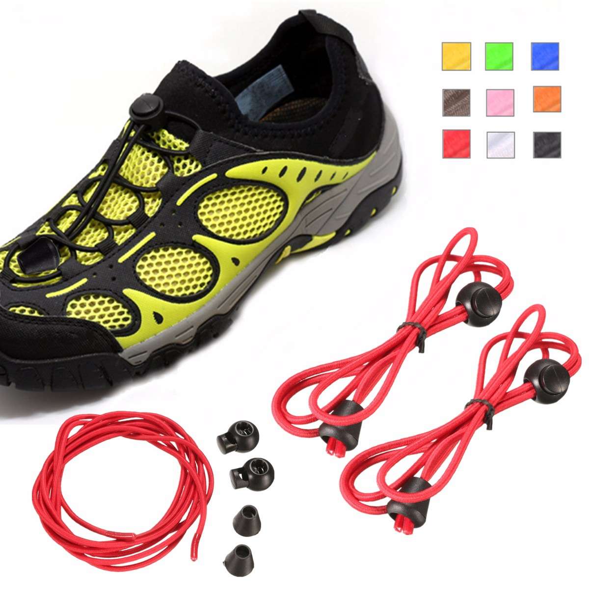 Unisex Elastic No Tie Locking Shoelace Jogging Running Fitnees Sneaker Free Lac