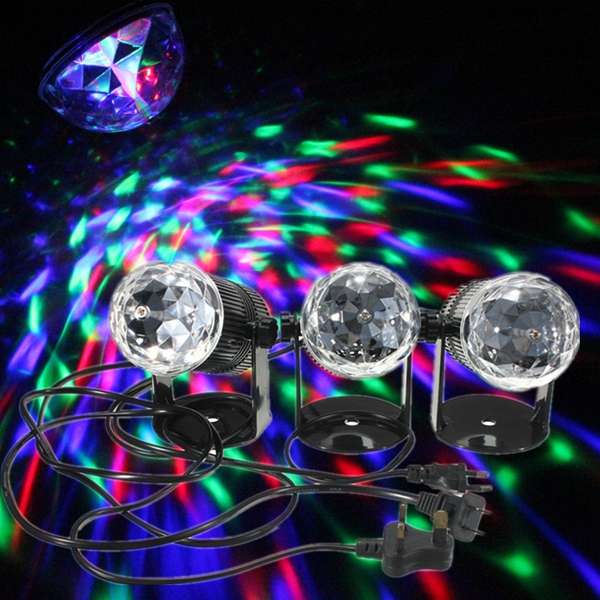 Mini 3W RGB Sound Activated Stage Light Rotating Projector for Xmas Wedding Par