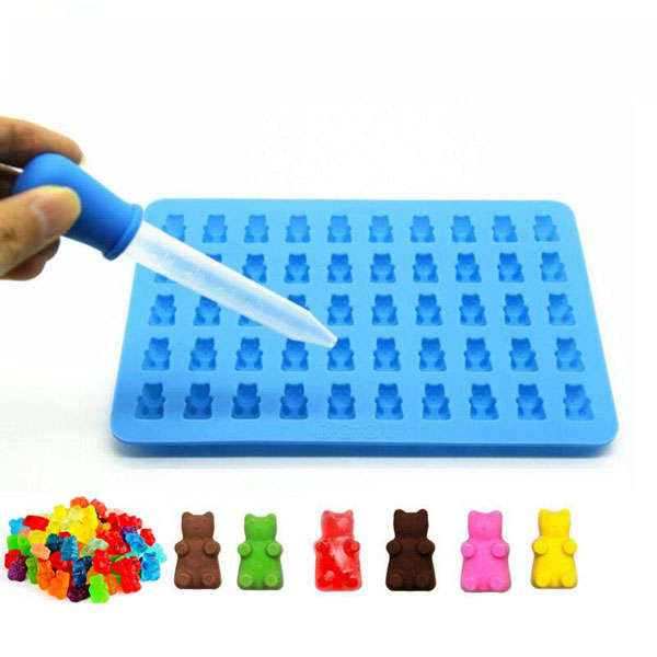 50 Cavity Silicone Gummy Bear Chocolate Mold Cake Jelly Candy Ice Tray Baking T