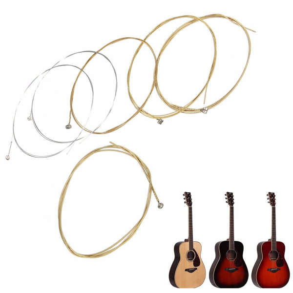 Set of 6 Copper Guitar Strings For Acoustic Guitar