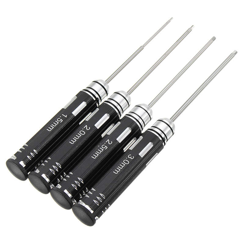 YZ-007 4pcs 1.5/2.0/2.5/3.0mm Hexagonal Steel Screwdriver Tool Set For RC Model