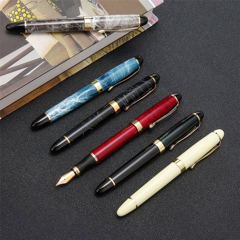 Jinhao X450 0.7mm Metal Fountain Pen Luxury Golden Clip Smooth Writing Pen Offi