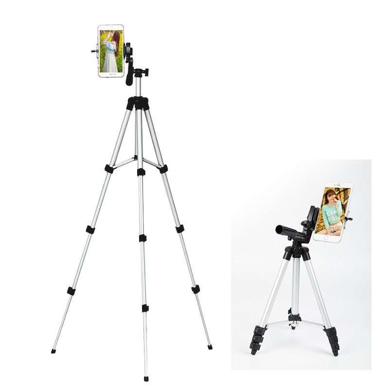 4 Sections Aluminium Camera Tripod Phone Stand With Phone Mount For iPhone Sams