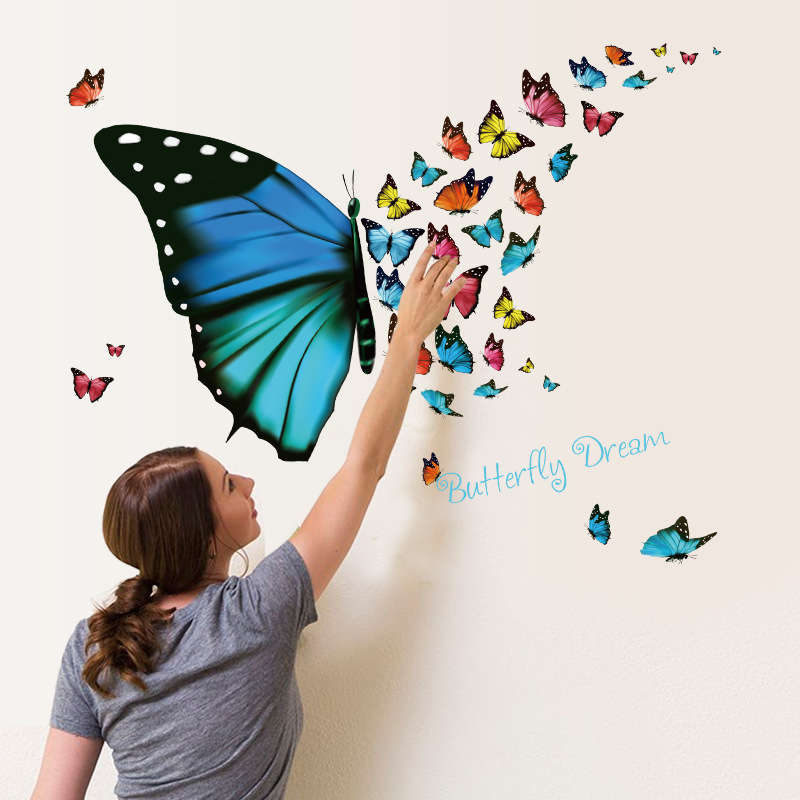 Honana DX-367 Colorful Butterfly Wall Sticker Removable Fridge Home Decor Bedro