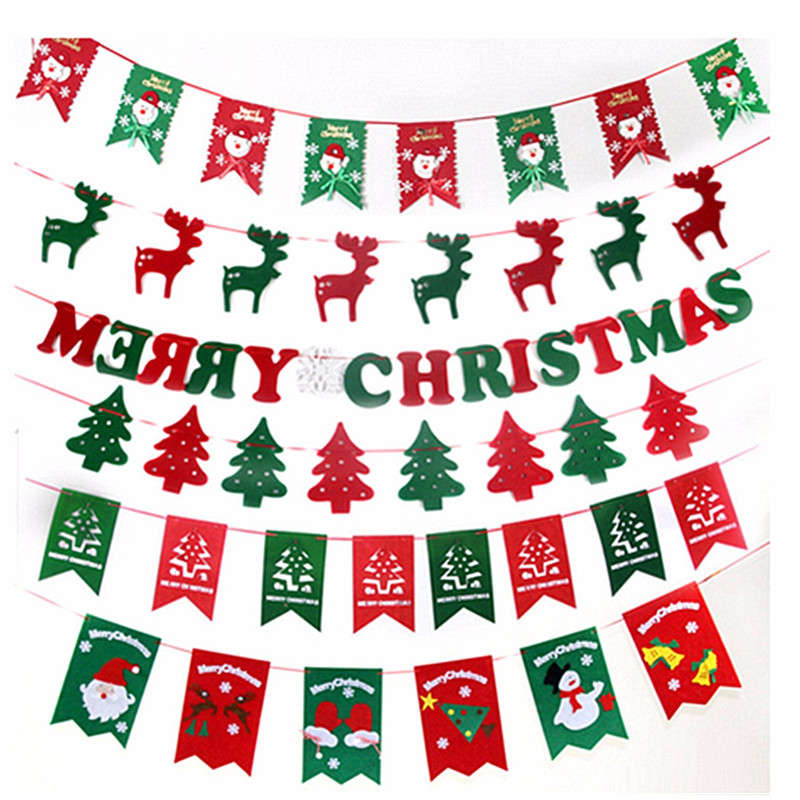 Christmas Bunting Banner Party Xmas Wall Tree Hanging Decoration Ornament
