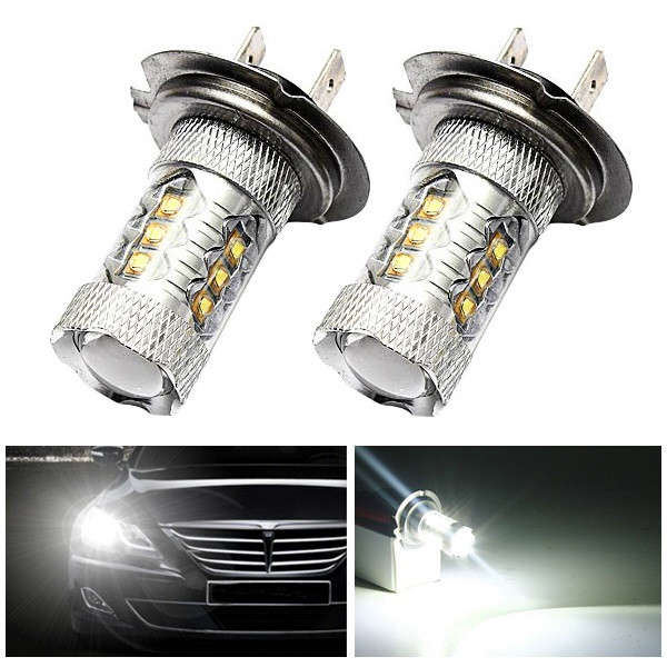 2 x 80W Stage3 H7 LED Fog Light Bulb for Chevrolet Dodge