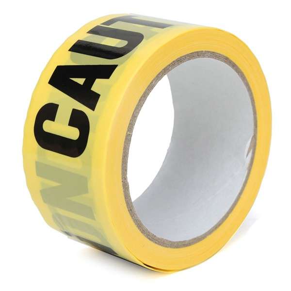 50m x 5cm Roll Yellow Caution Warning Adhesive Tape Sticker For Safety Barrier
