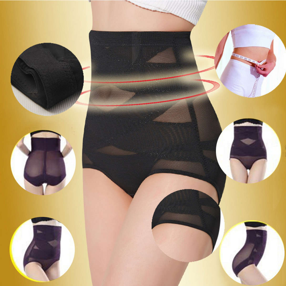 Women Sport Waist Training Underbust Tummy Shaper Control Slimming Pants
