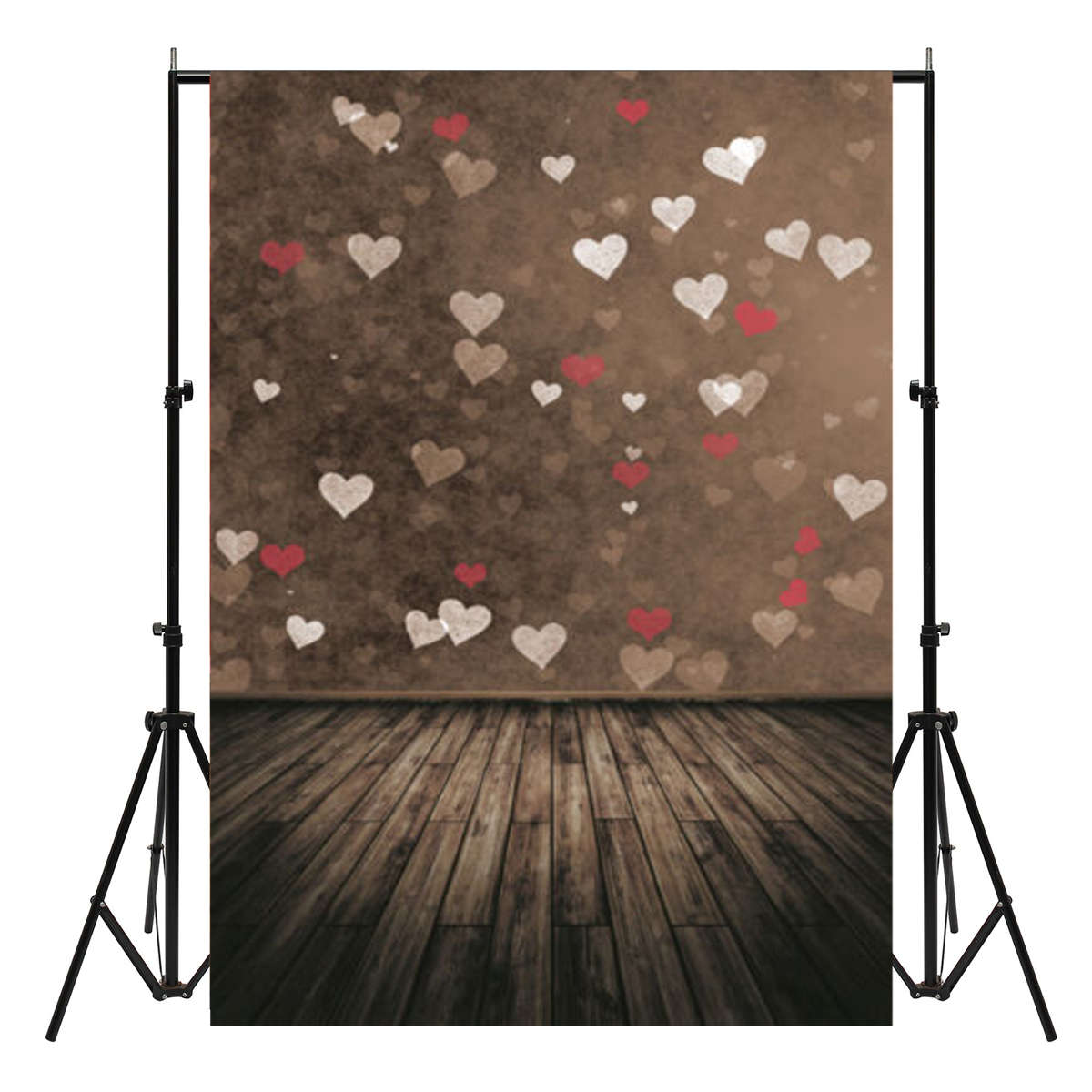 7X5ft Vinyl Wooden Love Valentine's Day Photography Background Studio Backdrop