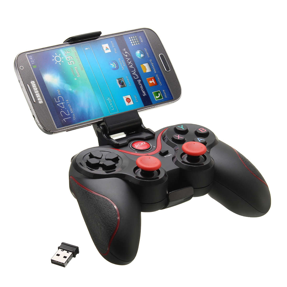 C8 Wireless Bluetooth 3.0 Game Pad Gaming Controller+Holder+Receiver for Androi