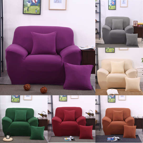 Three Seater Solid Colors Textile Spandex Strench Elastic Sofa Couch Cover Furn