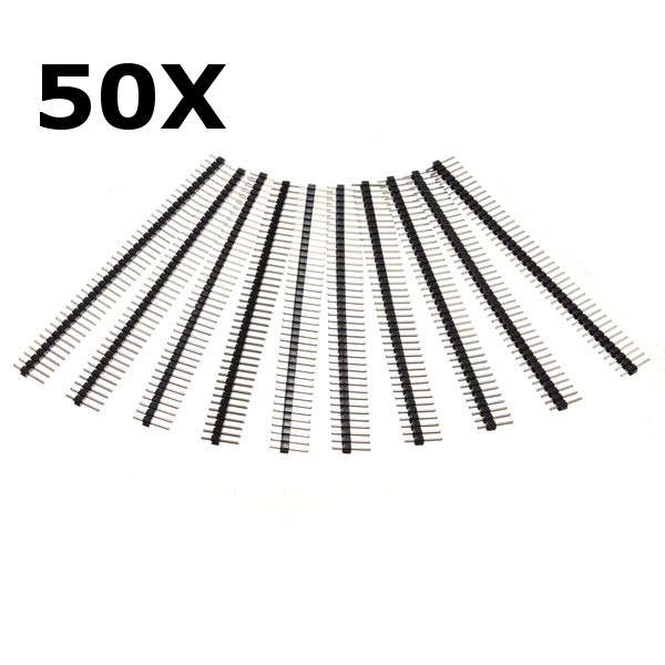 50 Pcs 40 Pin 2.54mm Single Row Male Pin Header Strip For  Prototype Shield DIY