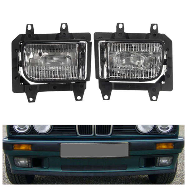Pair Plastic Bumper Front Clear Fog Light Cover for BMW E30 318i 318is 325i 325