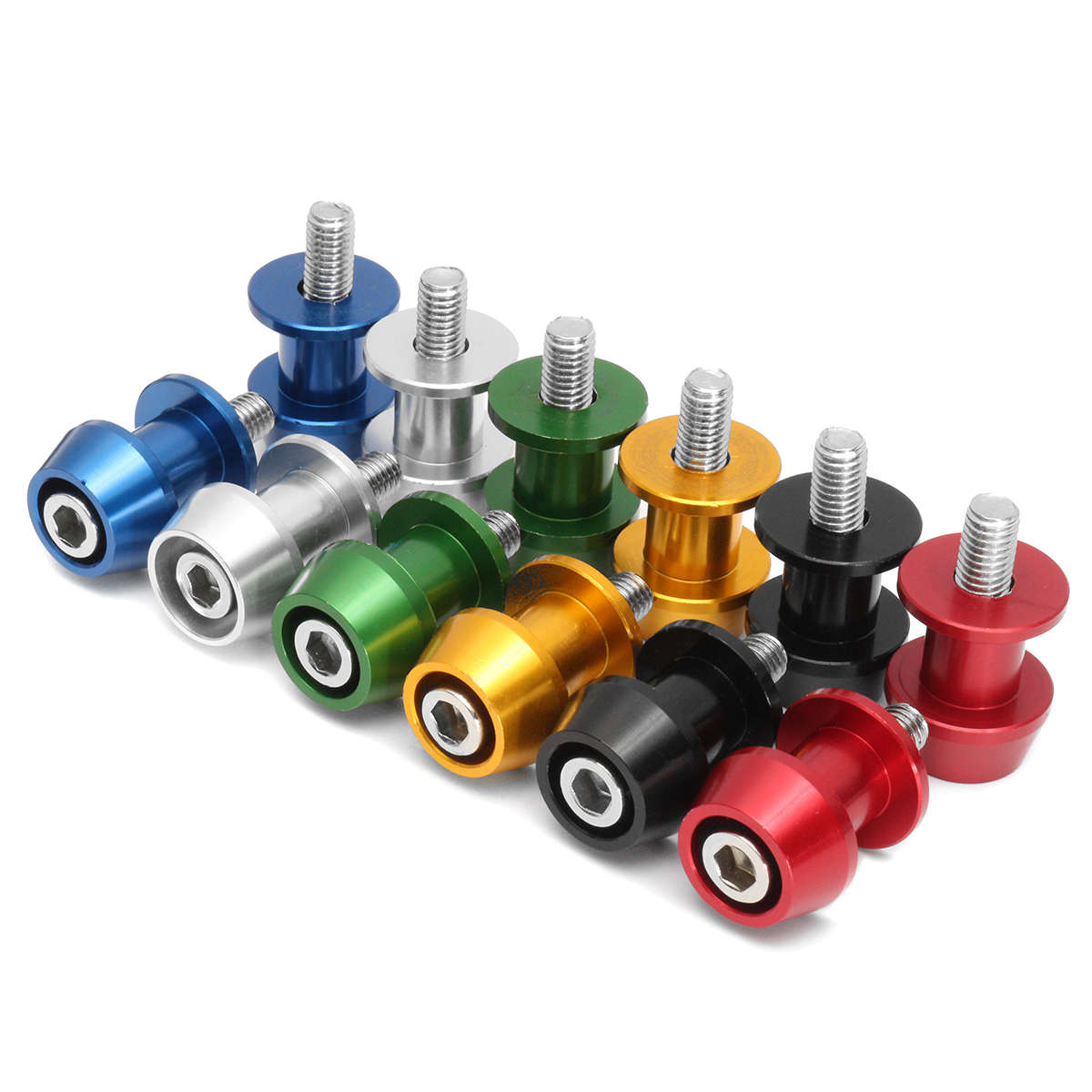 Pair 8mm Swing Arm Spool Motorcycle CNC Slider Stand Bobbins Universal Alloy