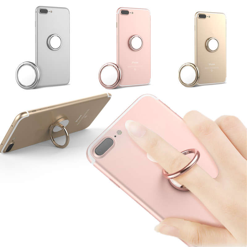 2 in 1 Mirror 360 Degree Rotation Finger Ring Stand Desktop Phone Holder for iP