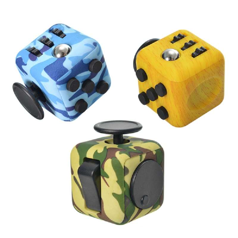 Camouflage Fidget Dice Cube Box Magic Toy Relieves Stress Squeeze Fun Fidget Gi