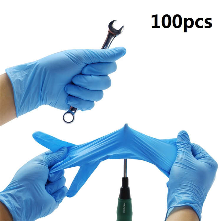 100pcs Acid Alkali Extra Strong Medical Free Nitrile Disposable Gloves Electron