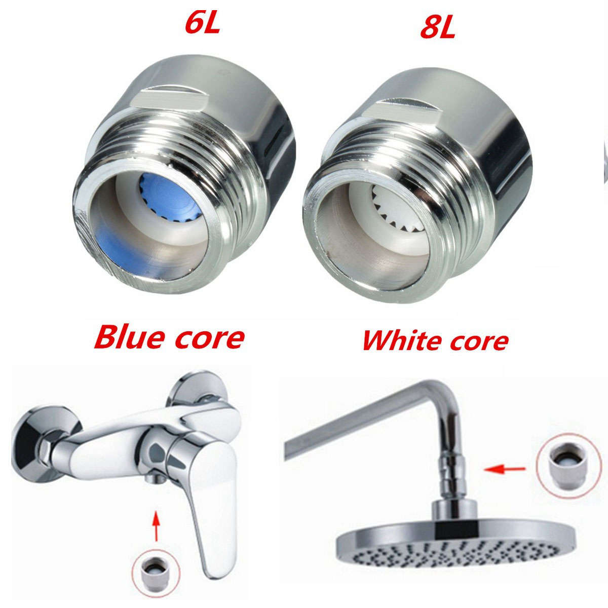 6 Liters And 8 Liters Water Saving Device Valve For Top Spray Shower Head Showe