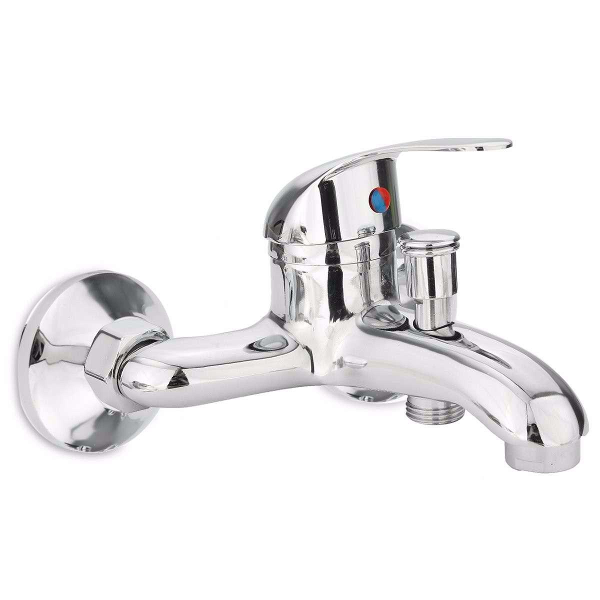Chrome Bathroom Mixer Faucet Tap Bathtub Shower Head Hot Cold Mixing Vavle Knob