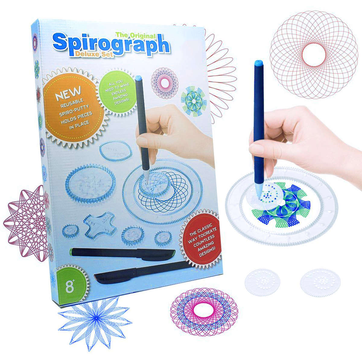 Original Spirograph Design Set Geometric Drawing Ruler Kids Spiral Art Craft Cr