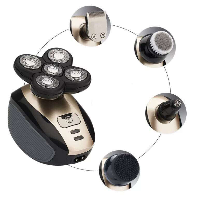 Y.F.M 5 In 1 4D Washable Rechargable Electric Head Shaver Beard Hair Trimmer Cl