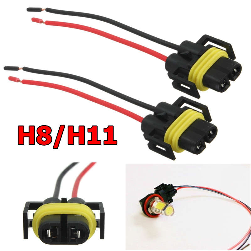 H8 H11 Female Adapter Wiring Harness Sockets Wire For Headlights or Fog Lights