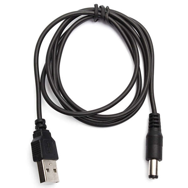 USB Port to 5.5mm / 2.1mm 5V DC Barrel Jack Power Cable Connector