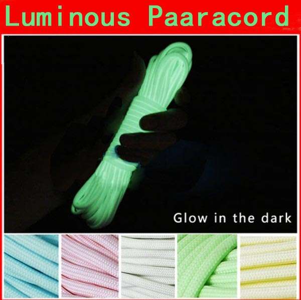 50ft Nylon Reflective Paracord Parachute Cord String 9 Core 550lb Luminous Glow