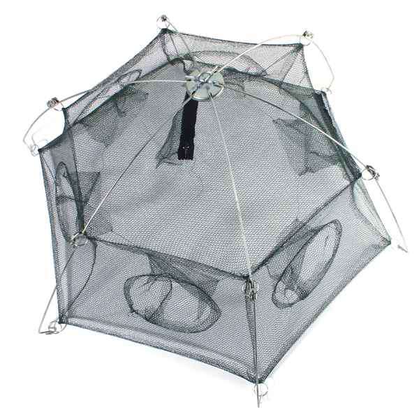 New Minnow Folded Fishing Trap Baits Cast Mesh Folding Fish Crab Nets