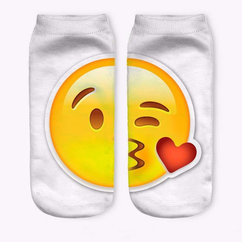 Unisex Men Women 3D Printed EMOJI Kawaii Harajuku Low Ankle Socks Hosiery